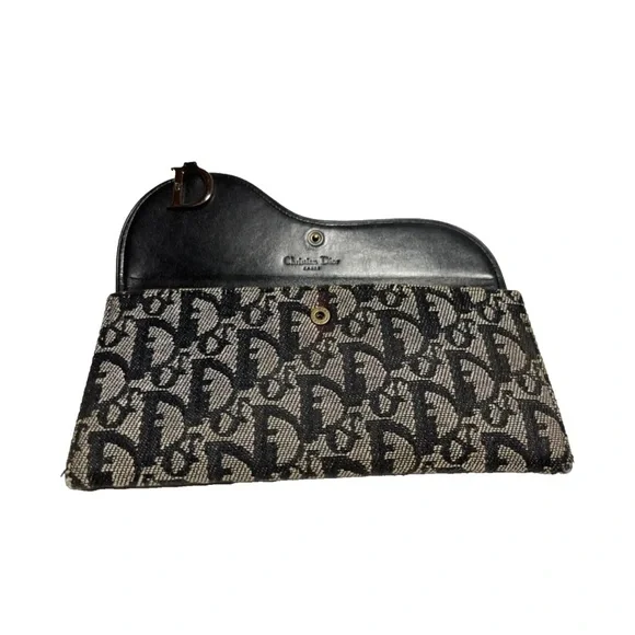 Dior Black and Gray Oblique Canvas Clutch Wallet - Picture 9 of 11
